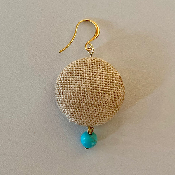 芭蕉布のピアス　マカロン型A