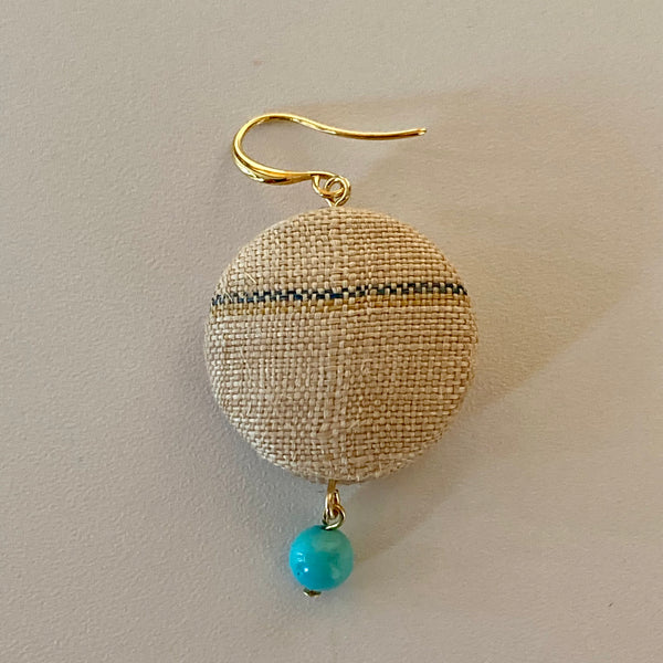 芭蕉布のピアス　マカロン型A